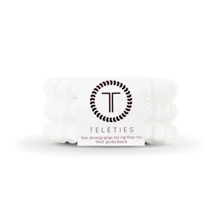 Coconut White Large Spiral Hair Coils/Hair Ties - Elle J. Boutique - Teleties