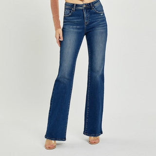 High Rise Dark Bootcut Jeans - Elle J. Boutique - RISEN