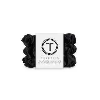 Jet Black - Silk Scrunchie Small - Elle J. Boutique - Teleties