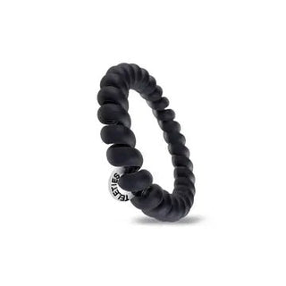 Matte Black Large Spiral Hair Coils/Hair Ties - Elle J. Boutique - Teleties