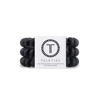 Matte Black Large Spiral Hair Coils/Hair Ties - Elle J. Boutique - Teleties