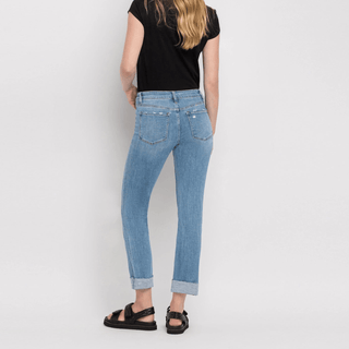 Mid Rise Cuffed Crop Slim Jeans - Elle J. Boutique - Flying Monkey