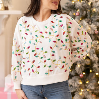 Millie Sequin Lights Sweatshirt - Elle J. Boutique - Mary Square