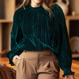 Quinn Top Velvet Emerald - Elle J. Boutique - Michelle McDowell