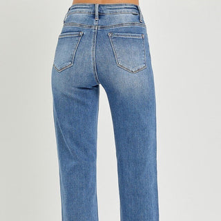 Risen High Rise Straight Jeans