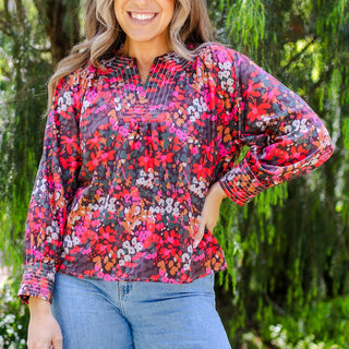 Sienna Top Secret Garden Olive - Elle J. Boutique - Michelle McDowell