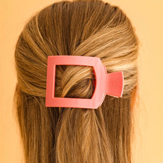 Square Flat Hair Clip | Large | Calming Coral - Elle J. Boutique - TELETIES