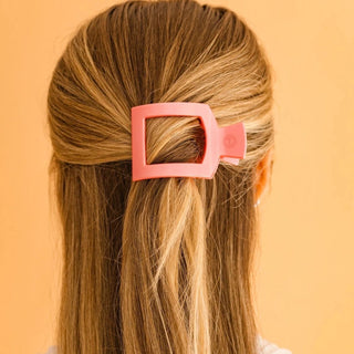 Square Flat Hair Clip | Small | Calming Coral - Elle J. Boutique - TELETIES